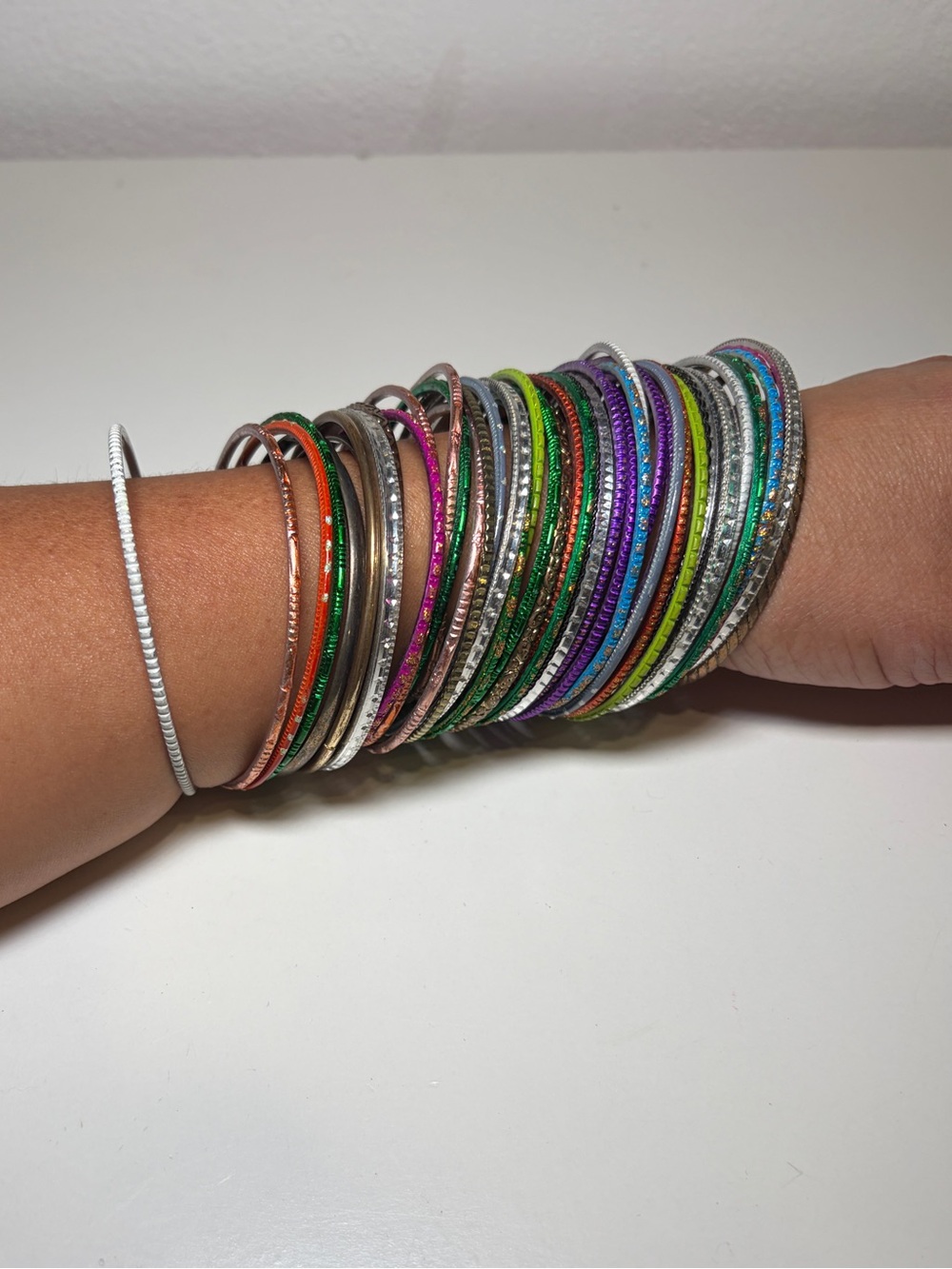 Multicolor Women's Metal Bangle Bracelet Set - 41 pieces